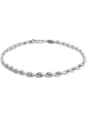 925 Sterling Silver Rope Chain Bracelet for Men & Women - Italian Made, Gift
